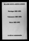 Blaise-sous-Arzillières. Mariages, naissances, décès 1883-1892