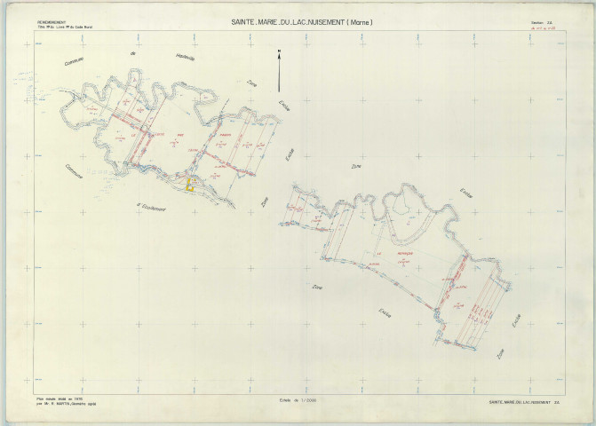 Sainte-Marie-du-Lac-Nuisement (51277). Section 277 ZA échelle 1/2000, plan mis à jour pour 1976, plan non régulier (papier armé)