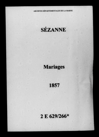Sézanne. Mariages 1857
