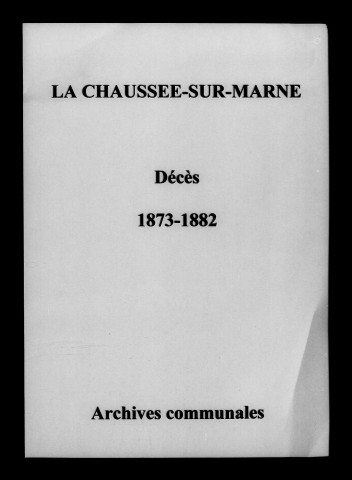 Chaussée (La). Décès 1873-1882