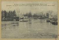 CHÂLONS-EN-CHAMPAGNE. La crue de la Marne à Châlons-sur-Marne (janvier 1910). Le canal - Le courant venant de la Marne, traversant les jardins pour retomber dans le canal.