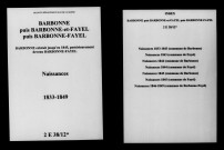 Barbonne. Barbonne-Fayel. Naissances 1833-1849