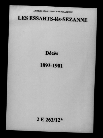 Essarts-lès-Sézanne (Les) . Décès 1893-1901
