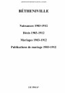Bétheniville. Naissances, décès, mariages, publications de mariage 1903-1912