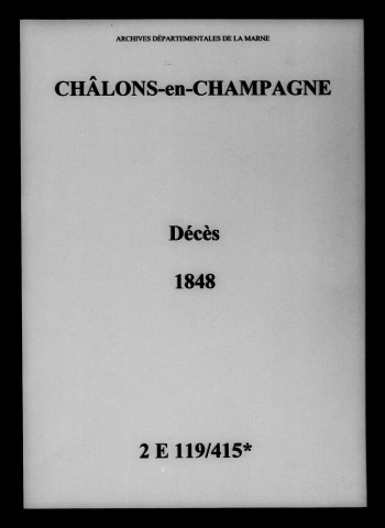 Châlons-sur-Marne. Décès 1848