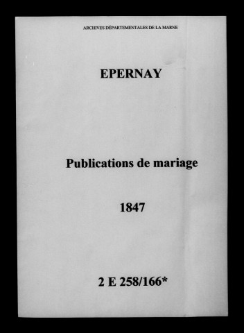 Épernay. Publications de mariage 1847