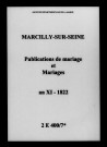 Marcilly-sur-Seine. Publications de mariage, mariages an XI-1822