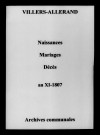 Villers-Allerand. Naissances, mariages, décès an XI-1807