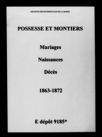 Possesse. Naissances, mariages, décès 1863-1872