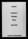 Étrepy. Naissances, mariages, décès 1863-1870