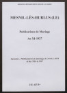 Mesnil-lès-Hurlus (Le). Publications de mariage an XI-1927