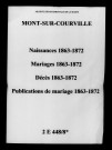 Mont-sur-Courville. Naissances, mariages, décès, publications de mariage 1863-1872