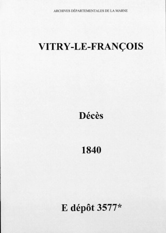 Vitry-le-François. Décès 1840