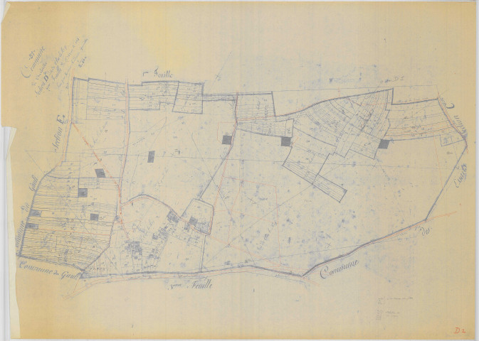 Charleville (51129). Section D2 échelle 1/2500, plan mis à jour pour 01/01/1956, non régulier (papier)