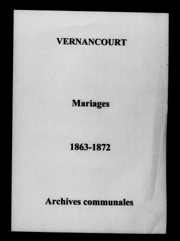 Vernancourt. Mariages 1863-1872