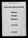 Saint-Hilaire-le-Grand. Baptêmes, mariages, sépultures 1753-1792