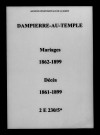 Dampierre-au-Temple. Mariages, décès 1861-1899