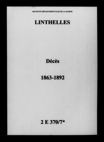 Linthelles. Décès 1863-1892