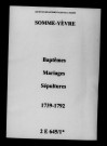Somme-Yèvre. Baptêmes, mariages, sépultures 1739-1792