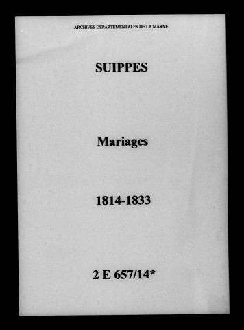 Suippes. Mariages 1814-1833