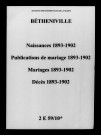 Bétheniville. Naissances, publications de mariage, mariages, décès 1893-1902