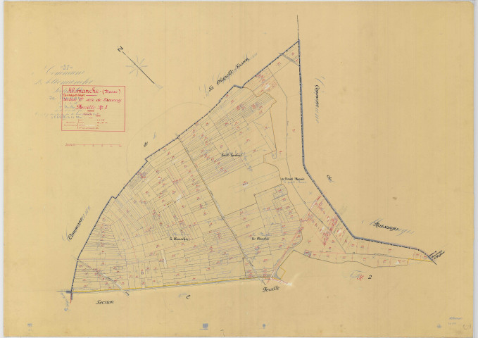 Allemanche-Launay-et-Soyer (51004). Section C1 échelle 1/2500, plan mis à jour pour 01/01/1936, non régulier (papier)