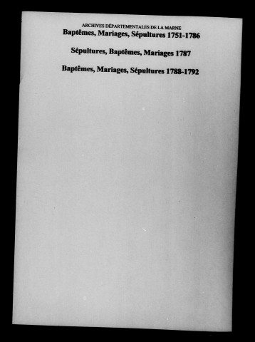Mutigny. Baptêmes, mariages, sépultures 1670-1792