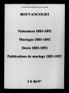 Bouvancourt. Naissances, mariages, décès, publications de mariage 1883-1892