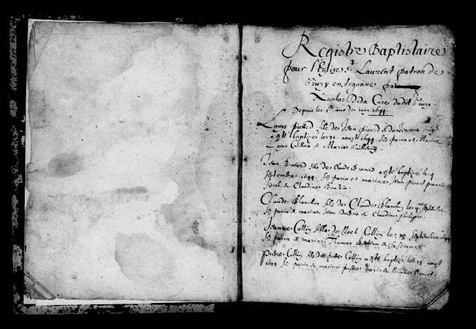 Givry-en-Argonne. Baptêmes, mariages, sépultures 1644-1664