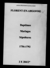 Florent. Baptêmes, mariages, sépultures 1756-1792