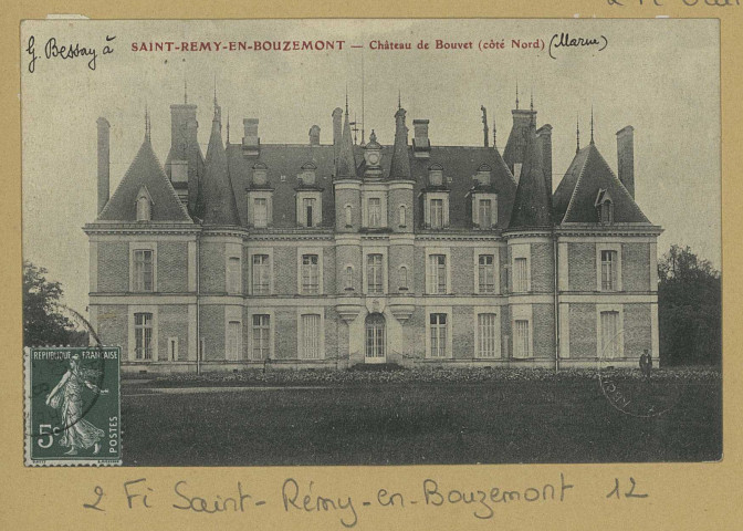 SAINT-REMY-EN-BOUZEMONT. Château de Bouvet (côté nord).
