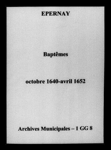 Épernay. Baptêmes 1640-1652