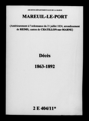 Mareuil-le-Port. Décès 1863-1892