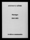 Aulnay-l'Aître. Mariages 1843-1852