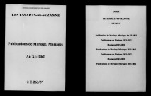 Essarts-lès-Sézanne (Les) . Publications de mariage, mariages an XI-1862