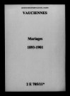 Vauciennes. Mariages 1893-1901