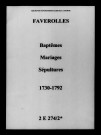 Faverolles. Baptêmes, mariages, sépultures 1730-1792