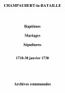 Champaubert. Baptêmes, mariages, sépultures 1718-1730