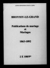 Broussy-le-Grand. Publications de mariage, mariages 1863-1892