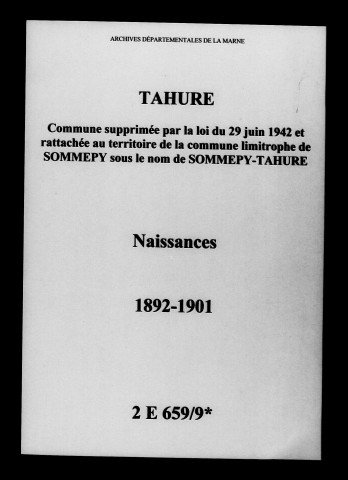 Tahure. Naissances 1892-1901