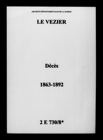 Vézier (Le). Décès 1863-1892