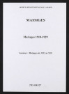 Massiges. Mariages 1910-1929