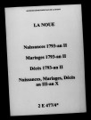 Noue (La). Naissances, mariages, décès 1793-an X