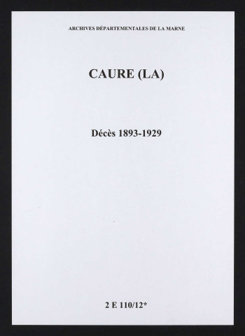 Caure (La). Décès 1893-1929