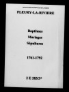 Fleury-la-Rivière. Baptêmes, mariages, sépultures 1761-1792