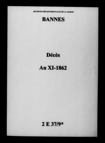 Bannes. Décès an XI-1862