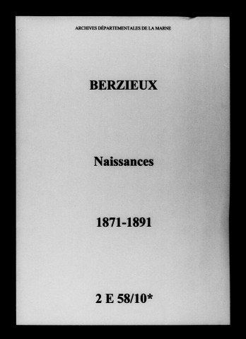Berzieux. Naissances 1871-1891