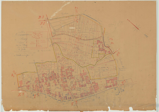 Bouy (51078). Section F3 U échelle 1/1000, plan mis à jour pour 1934 (section F3 partie 2/4 (n°899/917)), plan non régulier (papier)