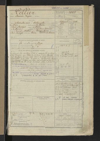 Registre matricule, n° 1001-1500