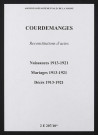 Courdemanges. Naissances, mariages, décès 1913-1921 (reconstitutions)